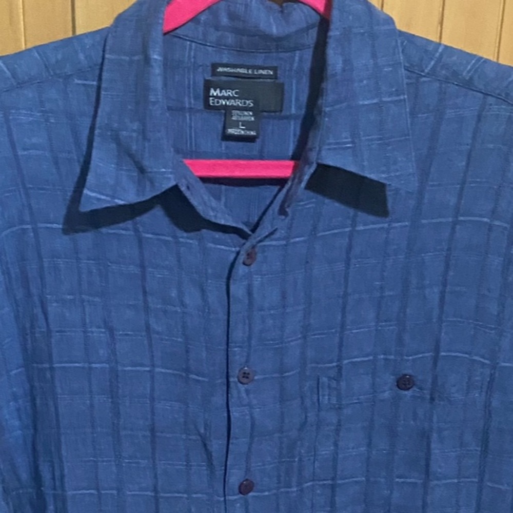 MENS MARC EDWARDS
SHORT SLEEVE BUTTON DOWN\Large/Blue - Picture 10 of 15